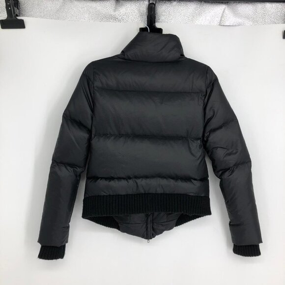 Black Puffer Bomber Jacket size ~Small Zipper front GUC - Picture 2 of 15